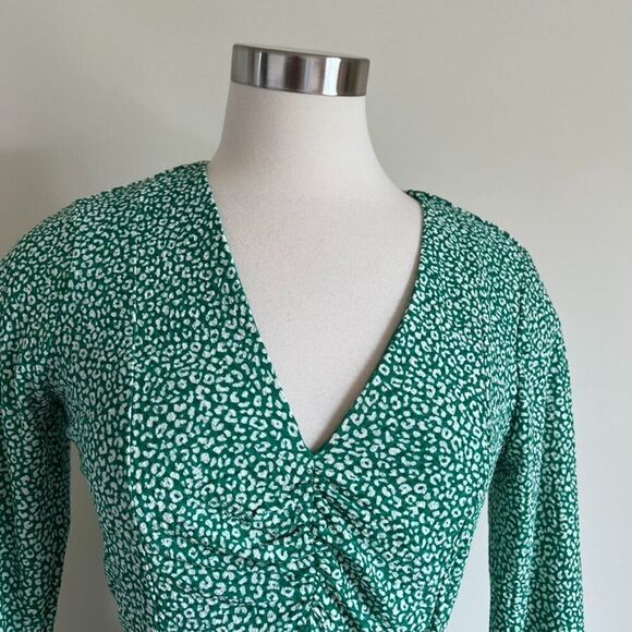 Michael Michael Kors Green Printed Wrap Dress – Size Small - Picture 3 of 5